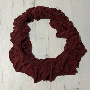 Burnt Orange Ruffled Infinity Scarf